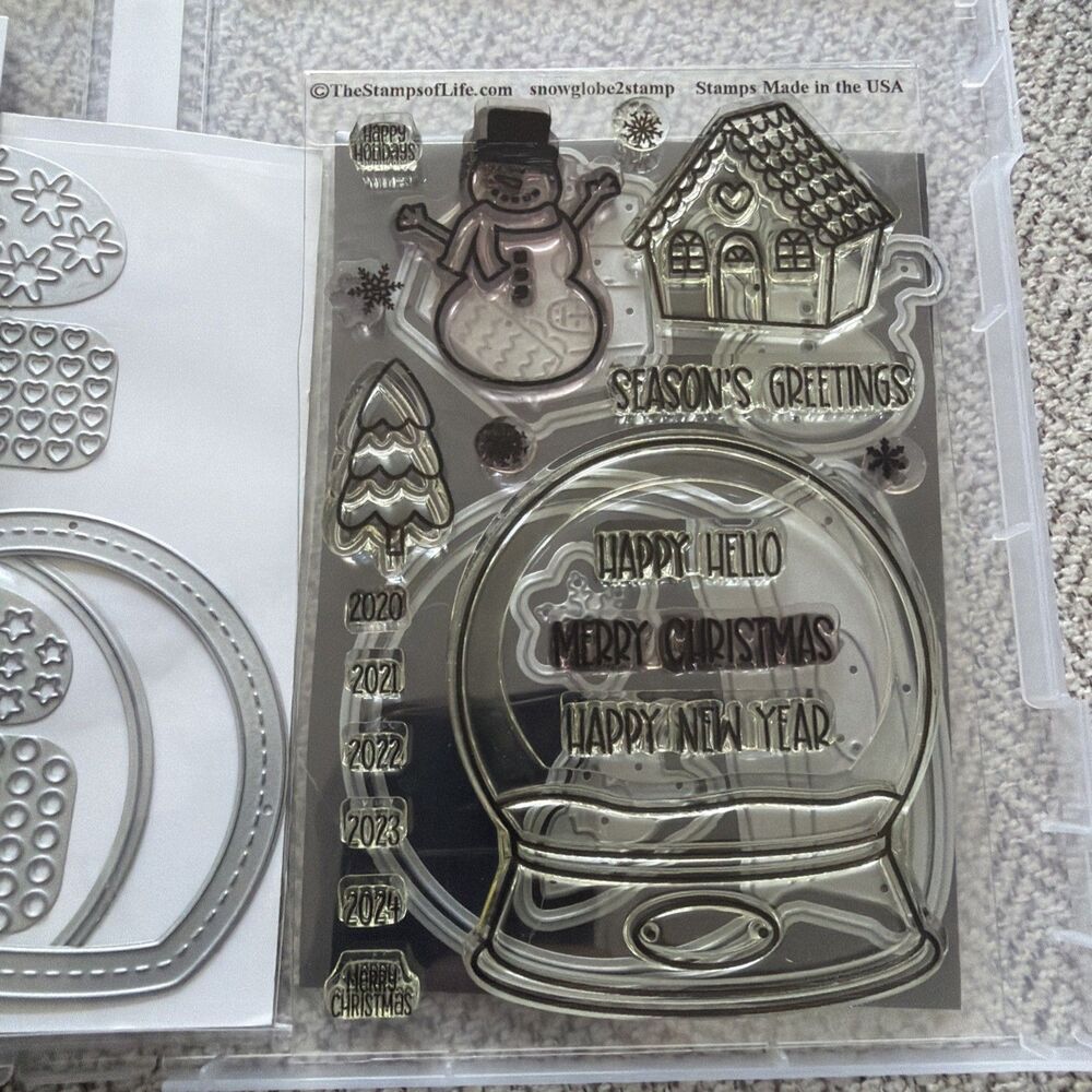 Stamps of Life SnowGlobe2Stamp And Dies and snowglobe shaker die set